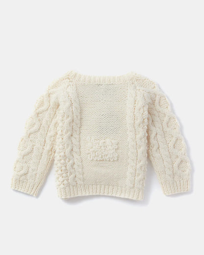Aran Woollen Mills Baby Hand Knitted Sheep Crew Sweater
