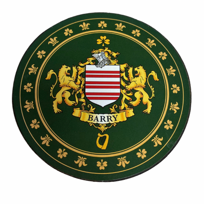 Barry Family Surname Crest Coaster
