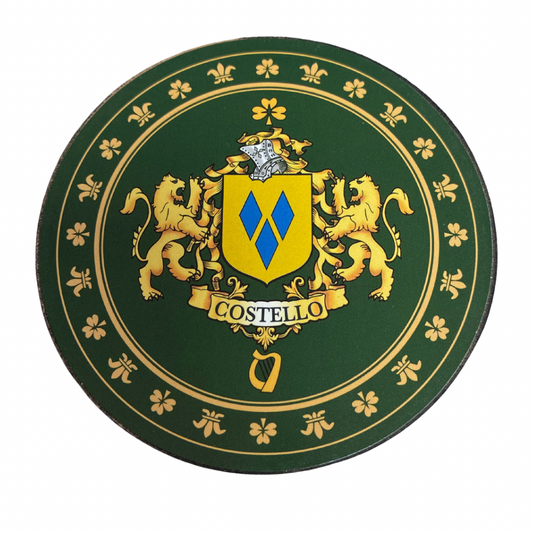 Costello Family Surname Crest Coaster