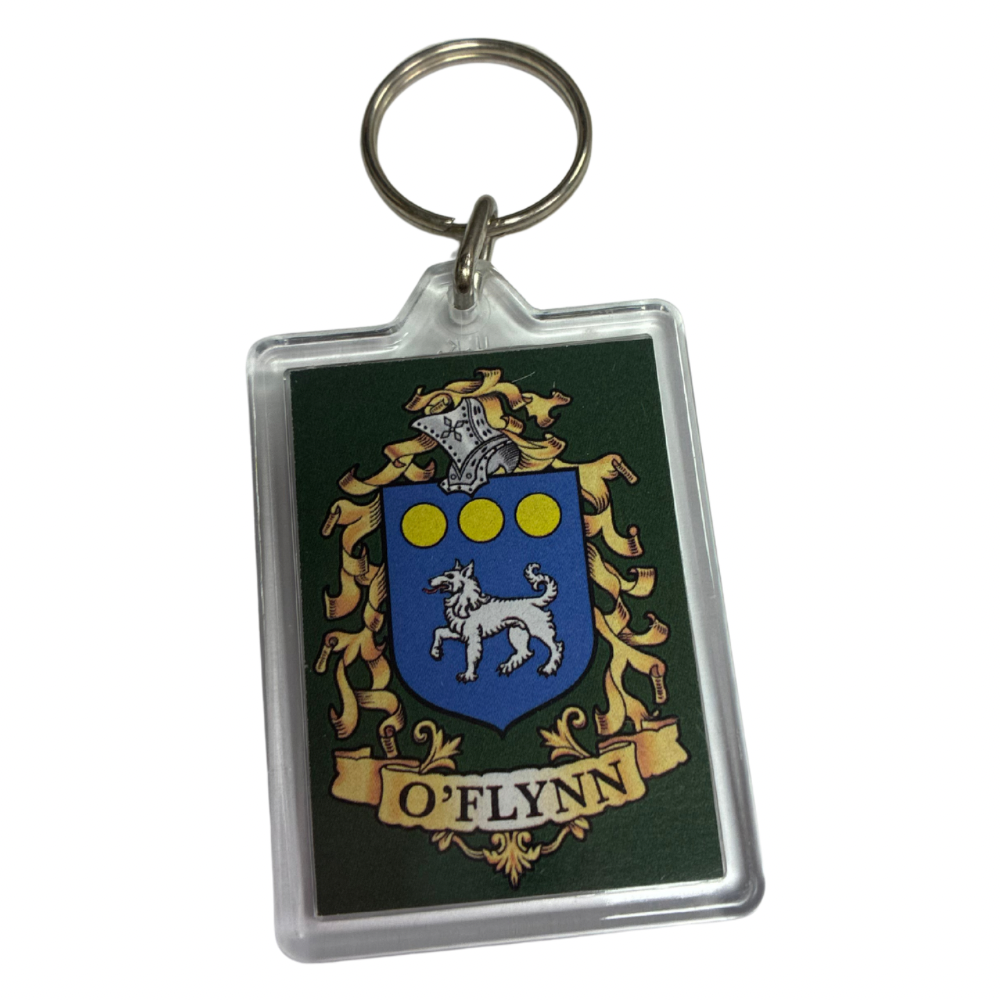 O'Flynn Surname Family Crest Keyring