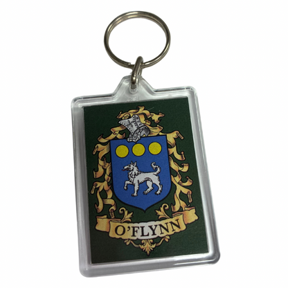O'Flynn Surname Family Crest Keyring