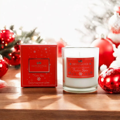Newgrange Festive Spice Fragranced Christmas Candle in Gift Box
