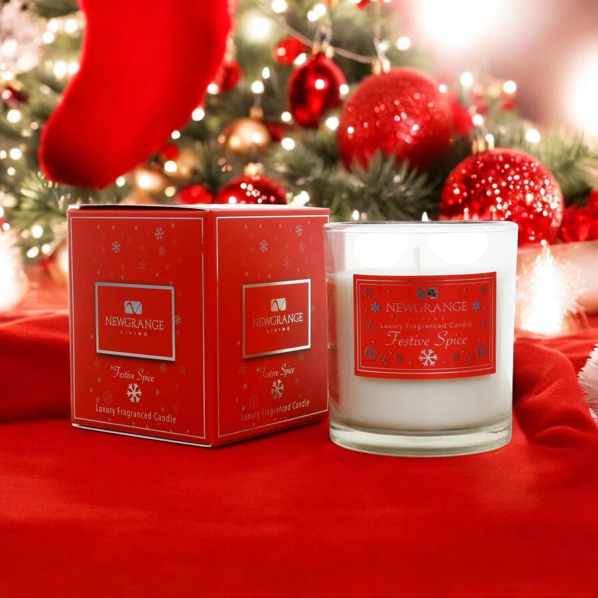 Newgrange Festive Spice Fragranced Christmas Candle in Gift Box