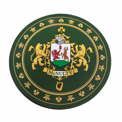 McNulty Family Surname Crest Coaster
