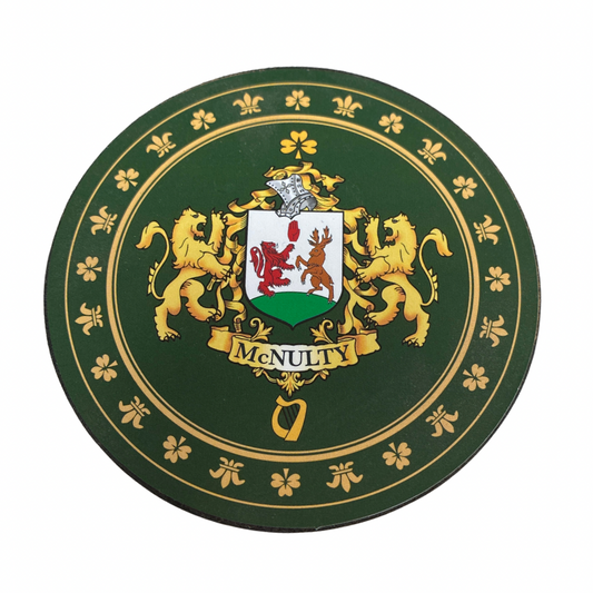 McNulty Family Surname Crest Coaster