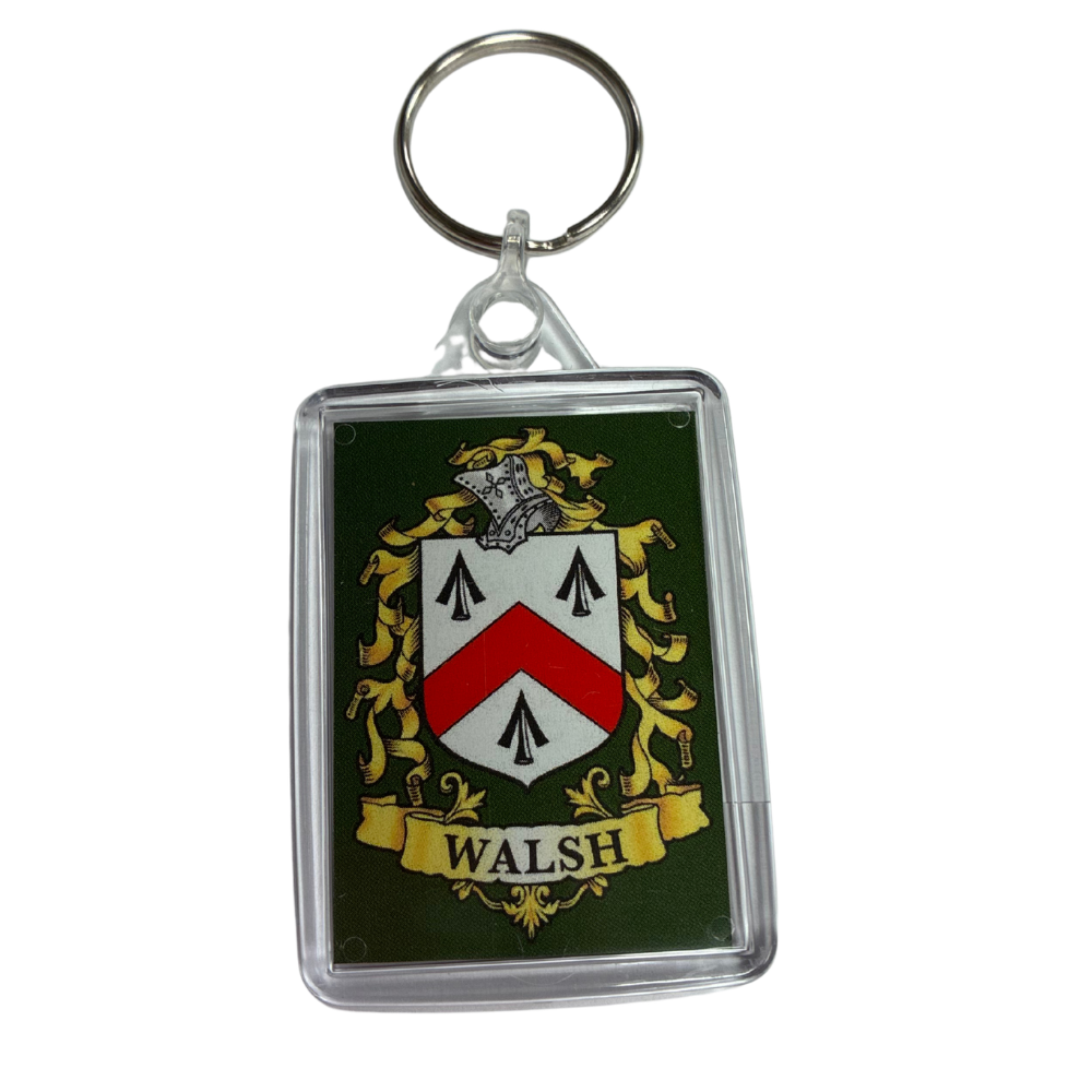 Walsh Surname Family Crest Keyring