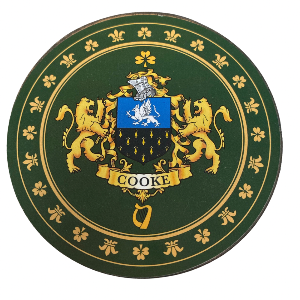 Cooke Family Surname Crest Coaster