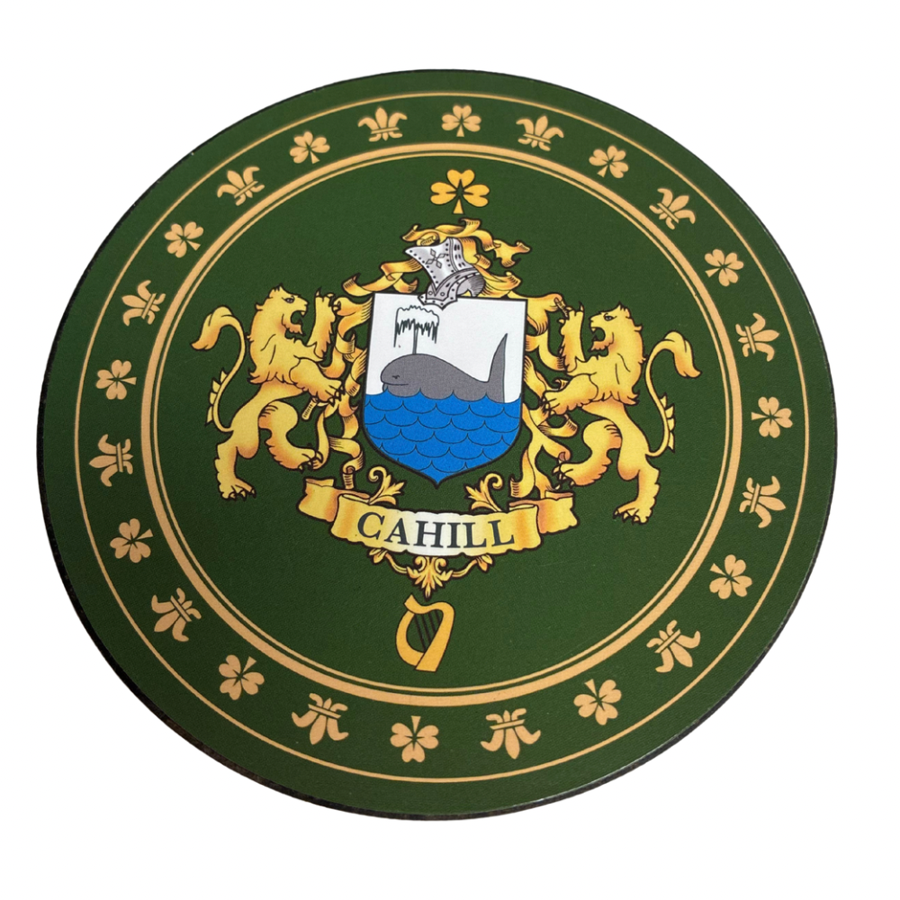 Cahill Family Surname Crest Coaster