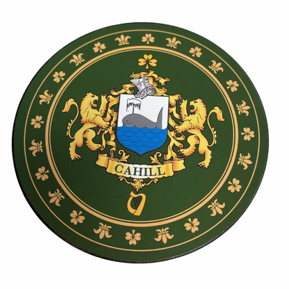 Cahill Family Surname Crest Coaster