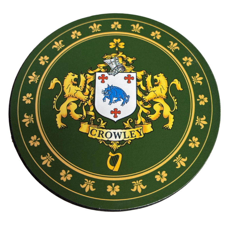 Crowley Family Surname Crest Coaster