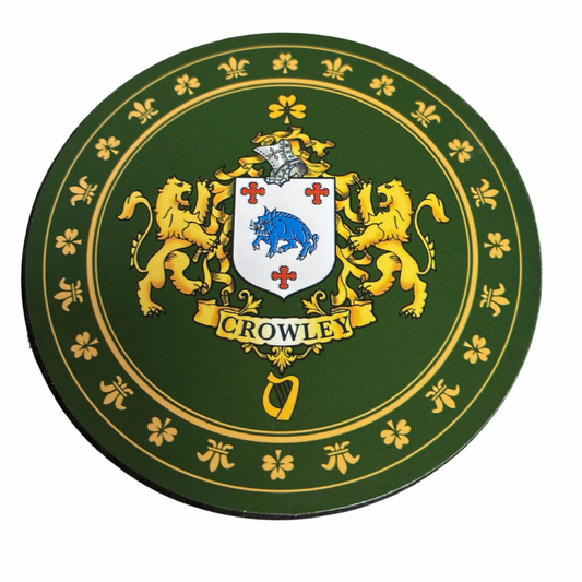 Crowley Family Surname Crest Coaster