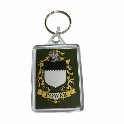 Power Surname Family Crest Keyring