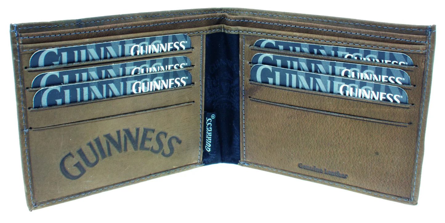 Guinness Green Leather Wallet with Embossed Wings