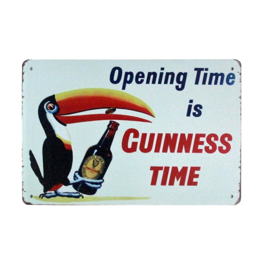Opening Time Is Guinness Time Toucan Metal Sign