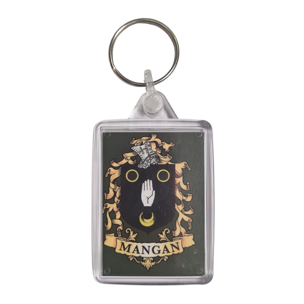 Mangan Surname Family Crest Keyring