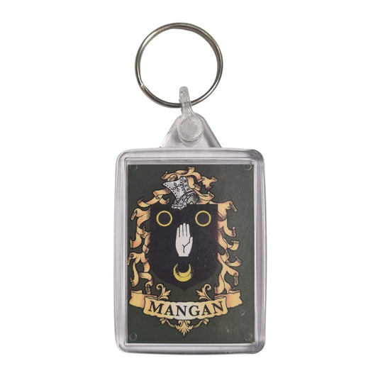 Mangan Surname Family Crest Keyring