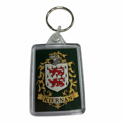 Kiernan Surname Family Crest Keyring
