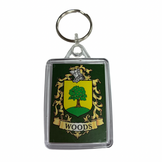 Woods Surname Family Crest Keyring