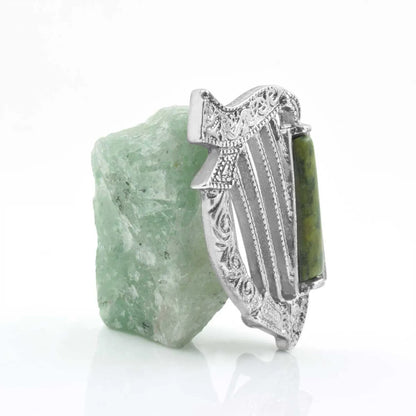 Connemara Marble Harp Brooch by Solvar