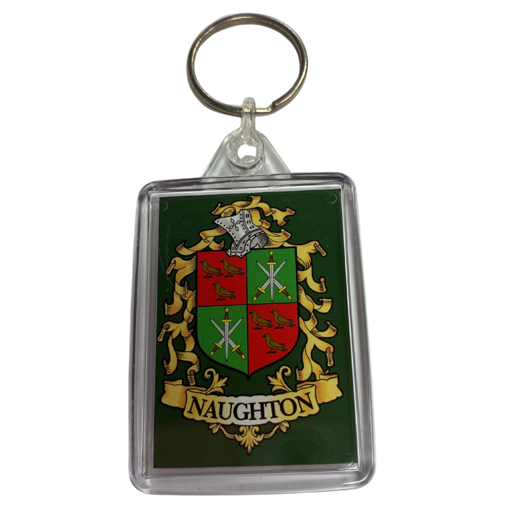 Naughton Surname Family Crest Keyring