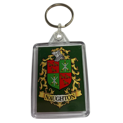 Naughton Surname Family Crest Keyring