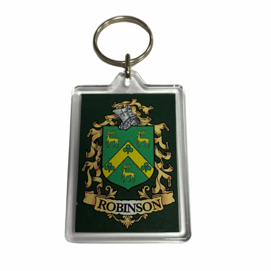 Robinson Surname Family Crest Keyring
