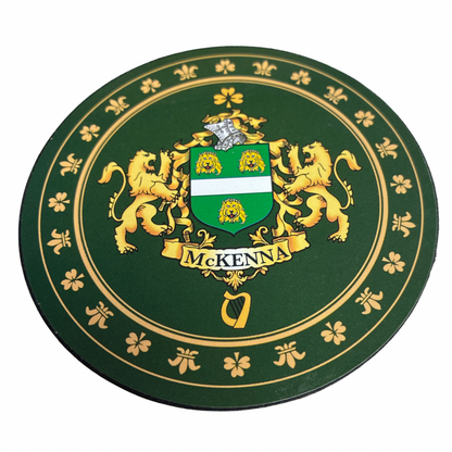 McKenna Family Surname Crest Coaster