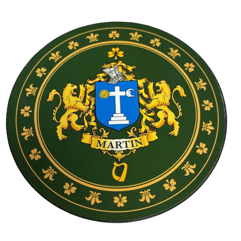 Martin Family Surname Crest Coaster