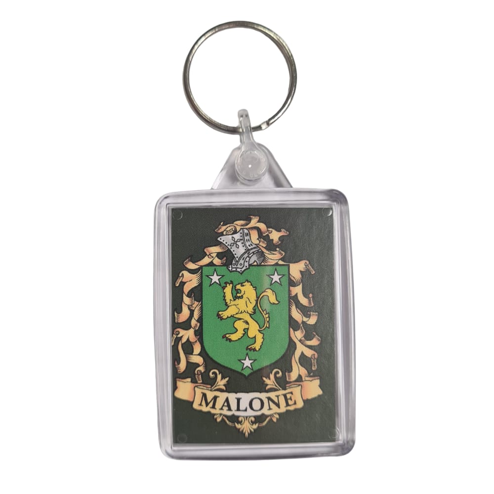 Malone Surname Family Crest Keyring