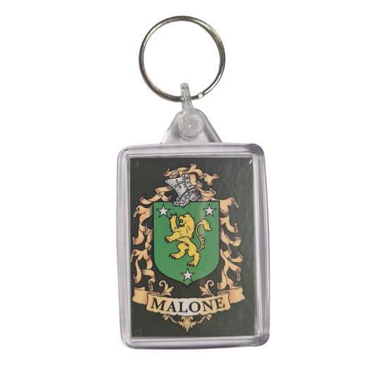 Malone Surname Family Crest Keyring