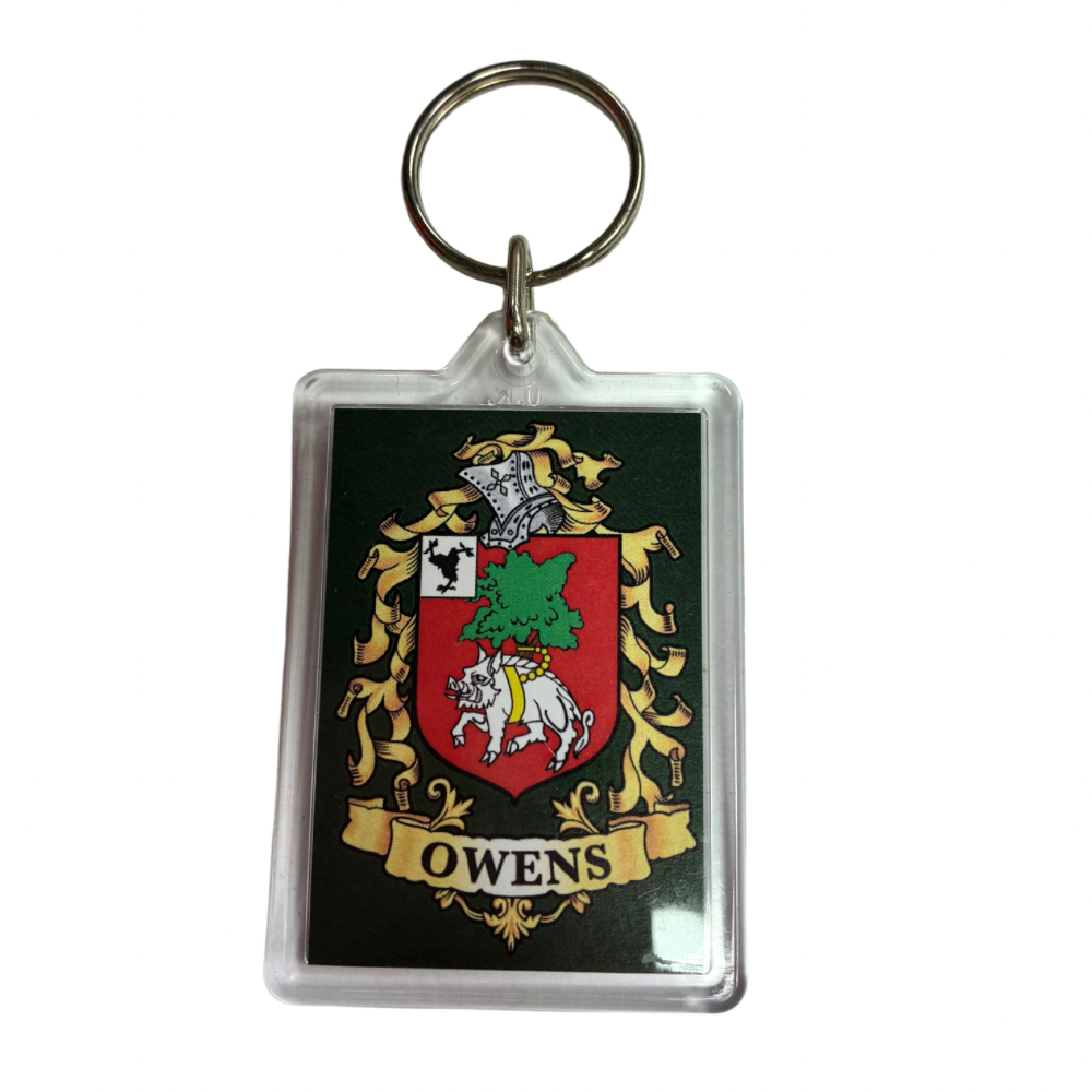 Owens Surname Family Crest Keyring