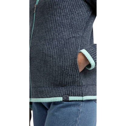 Weird Fish Women’s Ariana Full Zip Grid Fleece Rich Navy