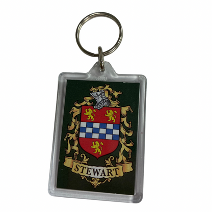 Stewart Surname Family Crest Keyring