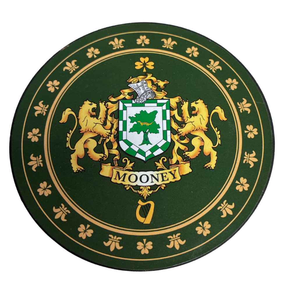 Mooney Family Surname Crest Coaster