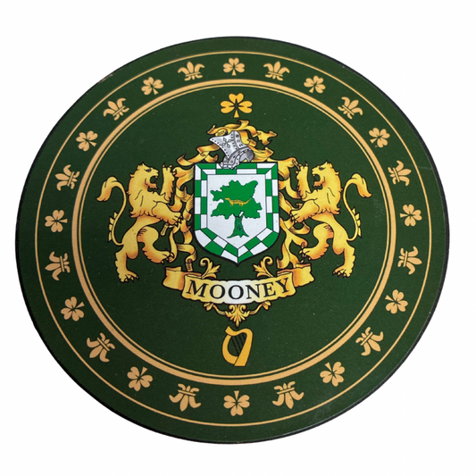 Mooney Family Surname Crest Coaster