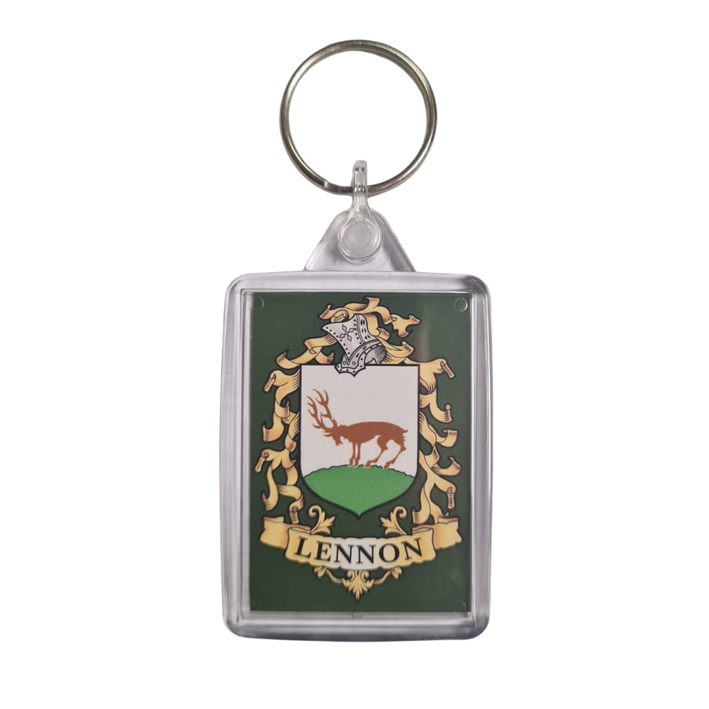 Lennon Surname Family Crest Keyring