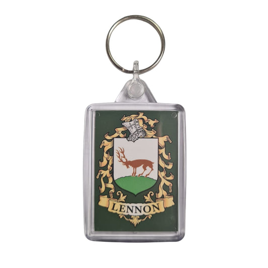 Lennon Surname Family Crest Keyring