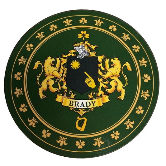 Brady Family Surname Crest Coaster