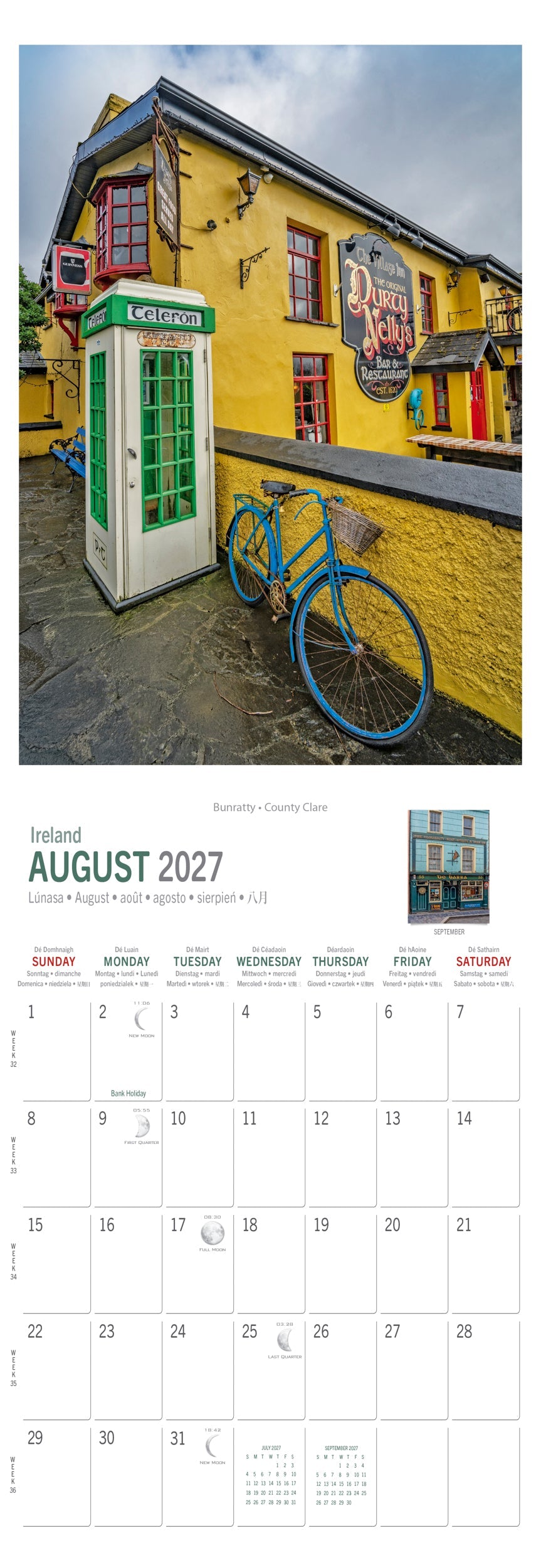Slim Irish Pubs Calendar 2027