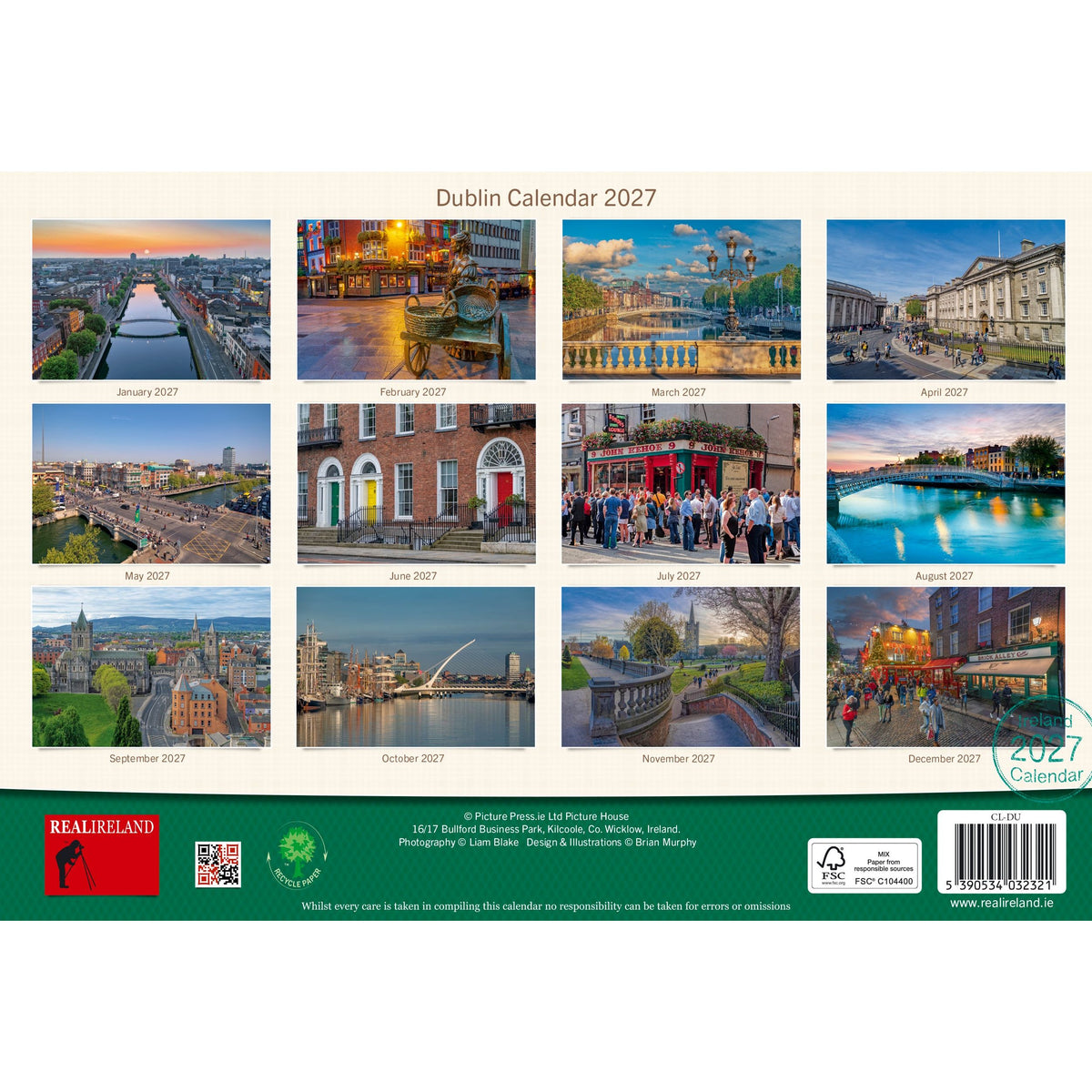 Dublin Calendar 2027
