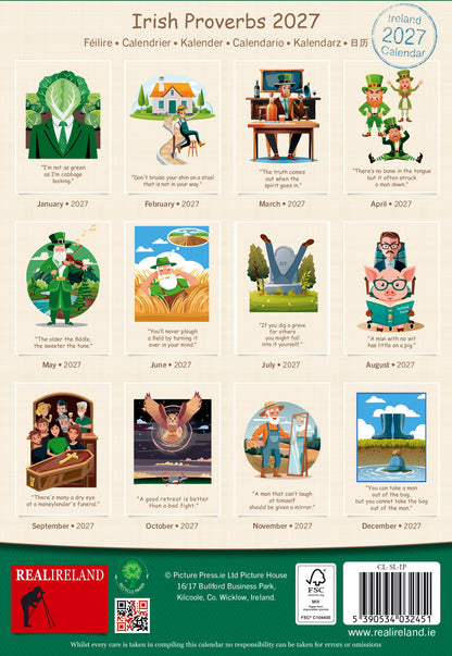 Slim Irish Proverbs Calendar 2027