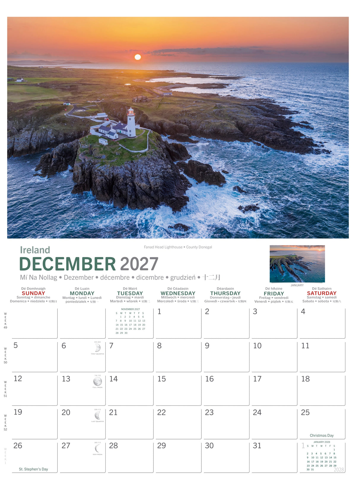 Irish Lighthouses Calendar 2027