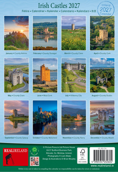 Slim Irish Castles Calendar 2027