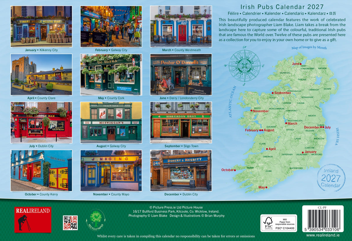 Irish Pubs Calendar 2027