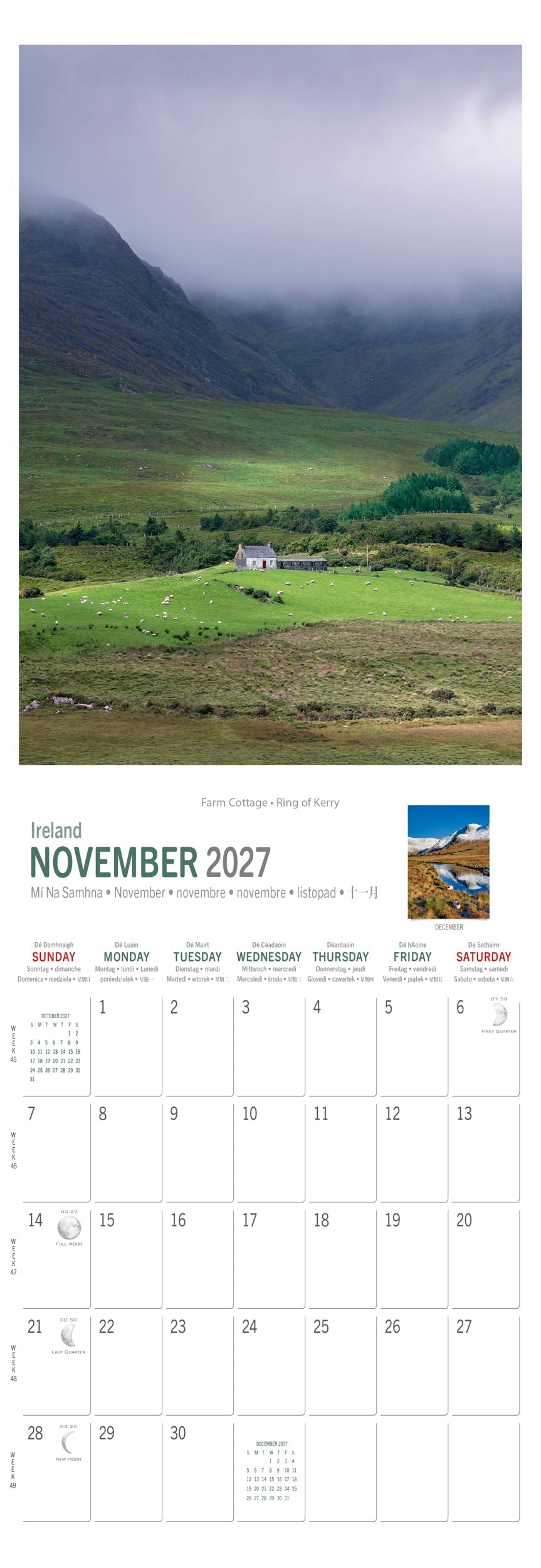 Slim Scenic Ireland Calendar 2027