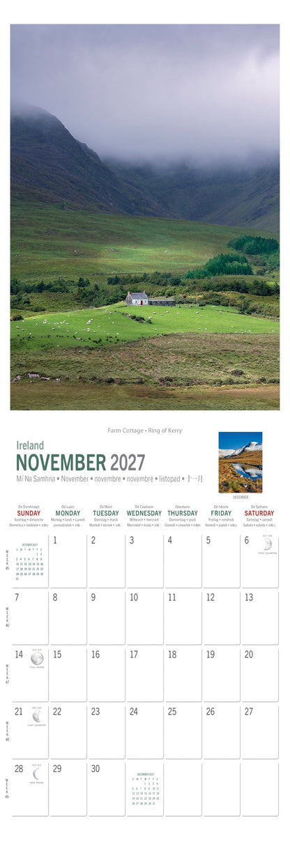 Slim Scenic Ireland Calendar 2027