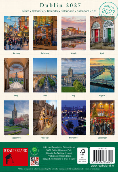 Slim Dublin Calendar 2027