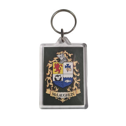 McLaughlin Surname Family Crest Keyring