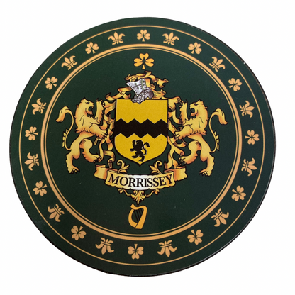 Morrissey Family Surname Crest Coaster
