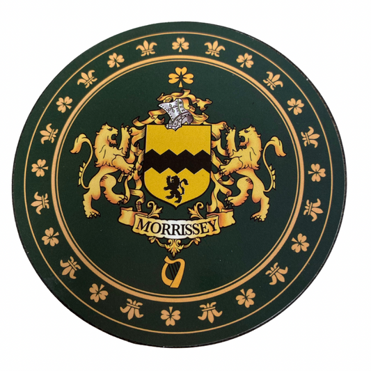 Morrissey Family Surname Crest Coaster
